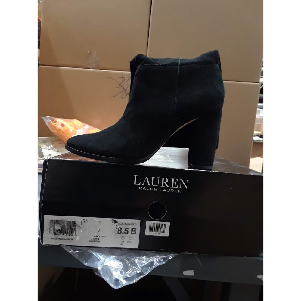 Lauren Ralph Lauren Women's Artizan Suede Tall Boots Black 5.5 Medium